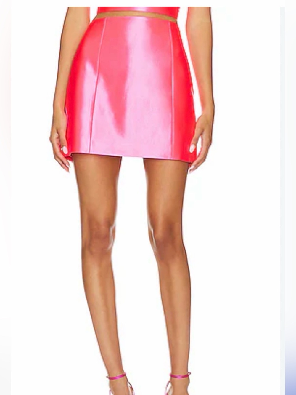 Milly Oliviana Hot Pink Satin Mini Skirt